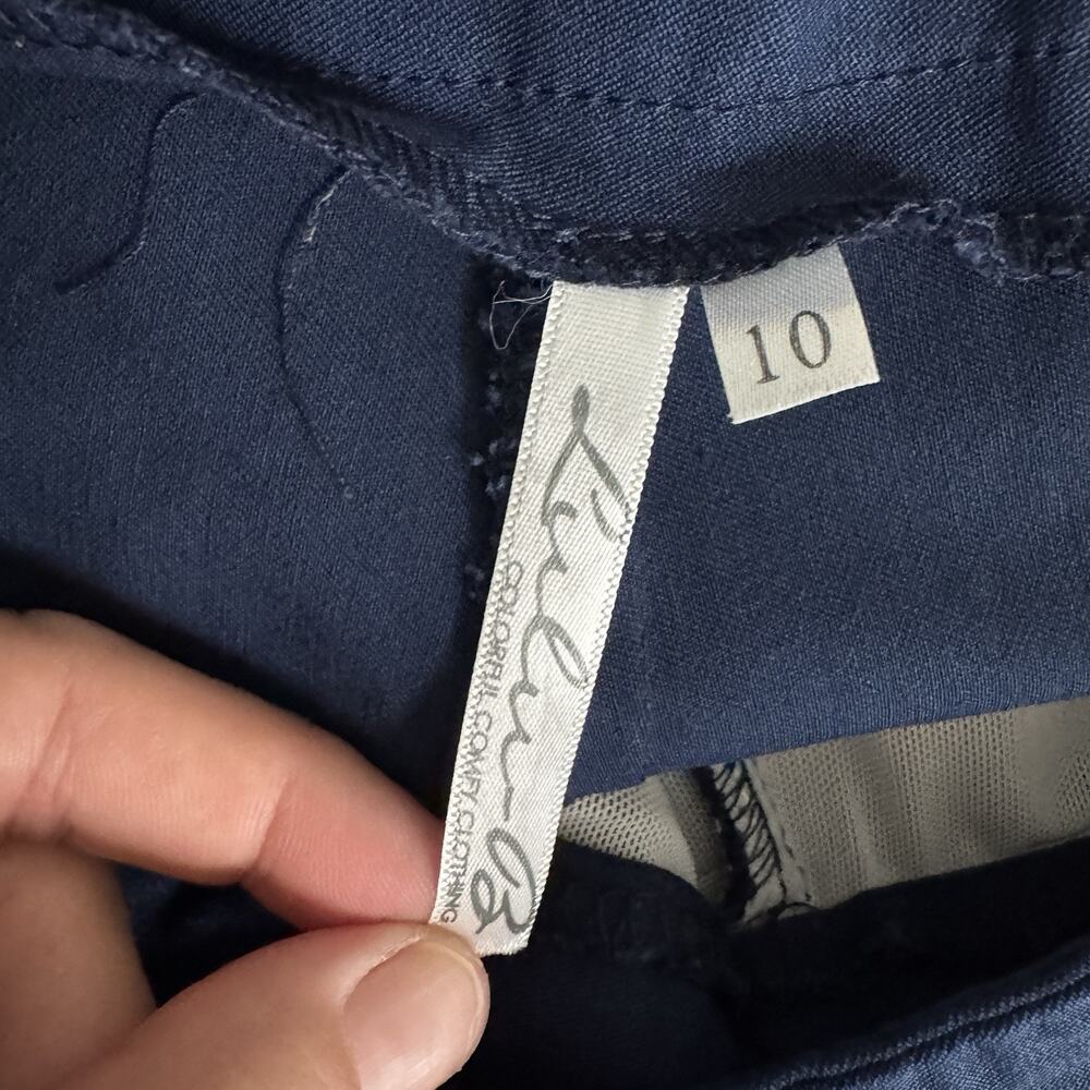 Lulu B Stretchy Bermuda Shorts Women's 10 Navy Blue 10" Inseam UPF Golf Pull On - Picture 5 of 8